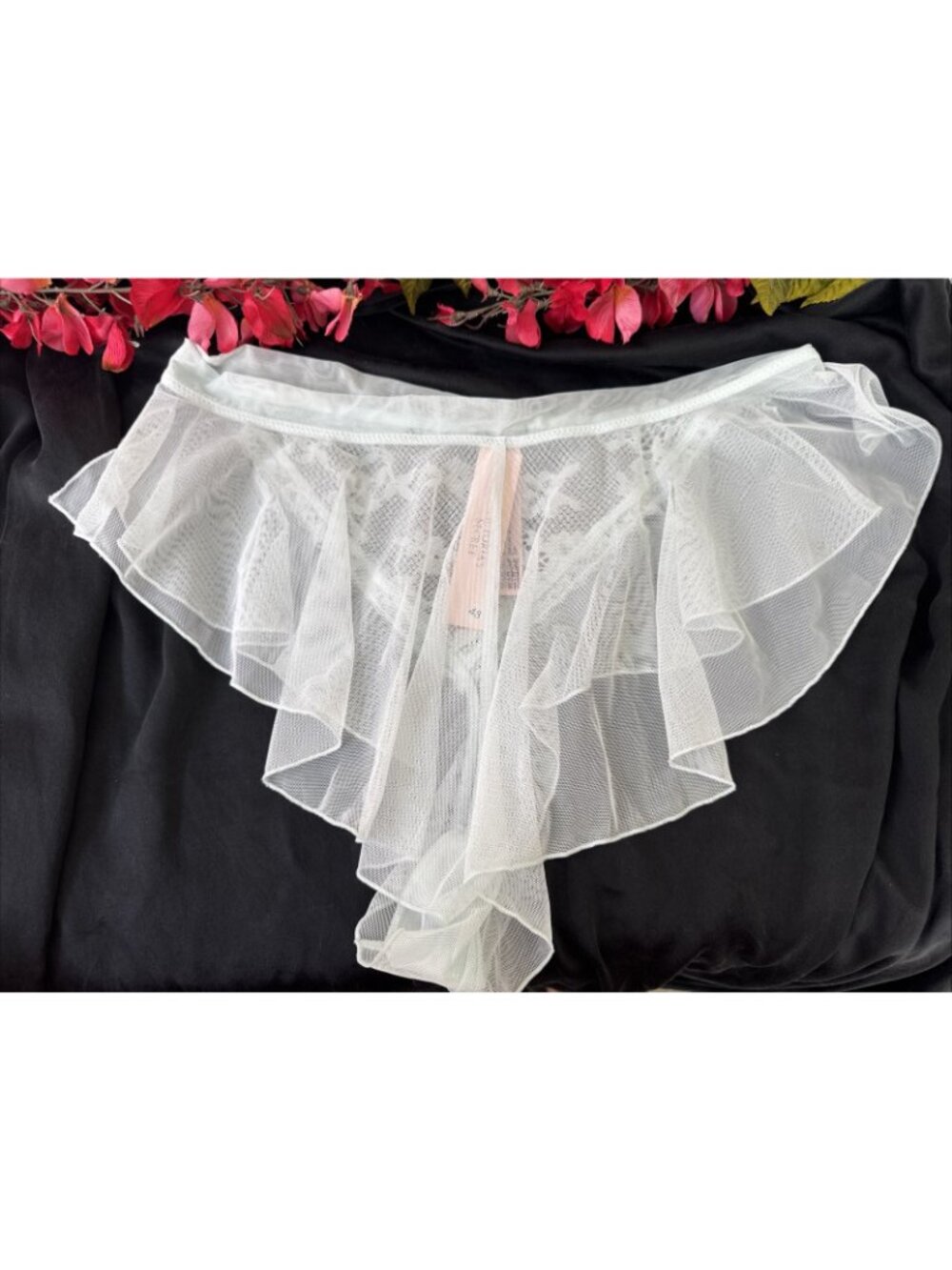 VICTORIA'S SECRET S DREAM ANGELS FLOWY RUFFLE CHEEKY LIGHT BLUE SEXY PANTIES NWT - Picture 3 of 7